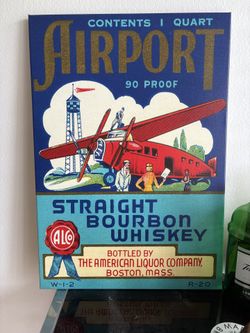 Airport Bourbon Whiskey Canvas Wall Art