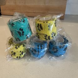 Set of 5 Colorful Stretchy Dog Bandages - Perfect for All Breeds!