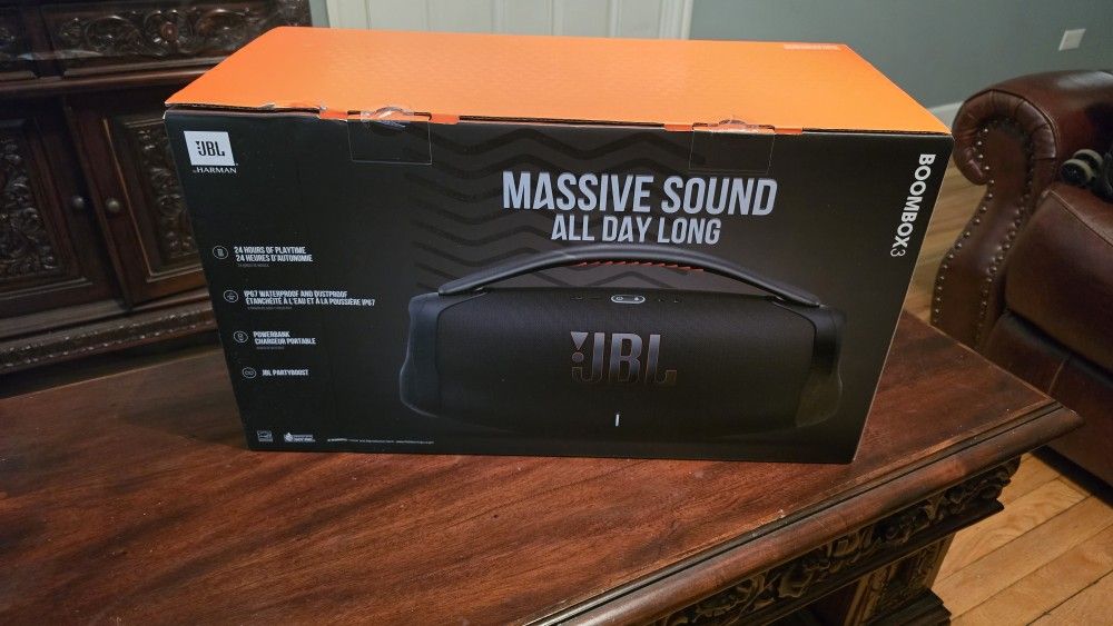 JBL Boombox 3 Portable Bluetooth Speaker Powerful Sound Waterproof