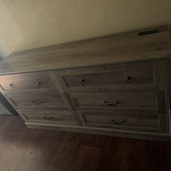 Grey Dresser With USB Outlets 