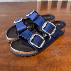 Birkenstock Blue Velvet Womens Size 7-7.5