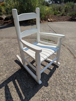 Toddler rocking chair white wood wooden