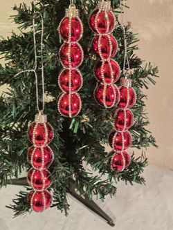 Christmas Ornaments 4 New Pieces 5 Inch Handmade 
