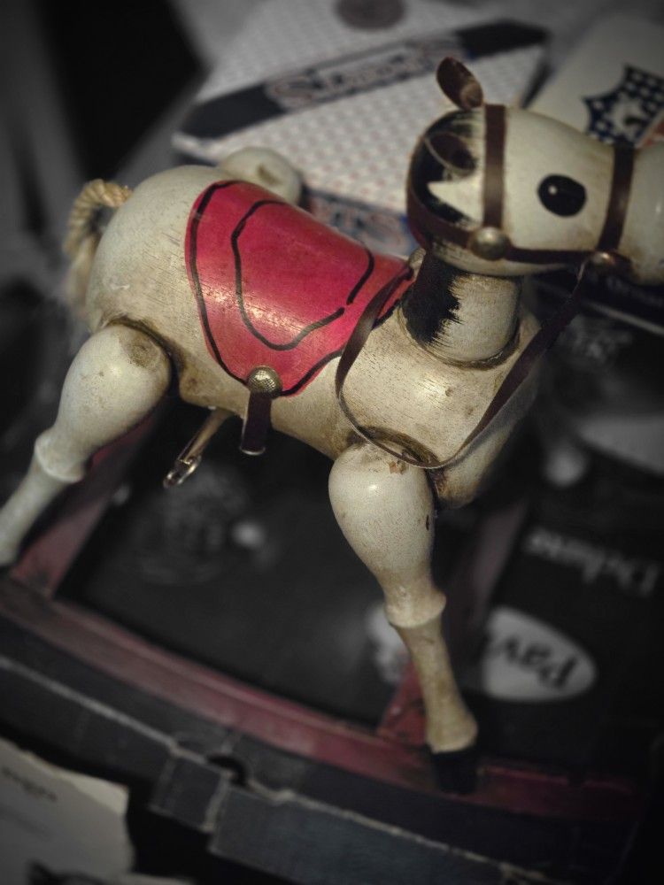 Vintage 1970s Enesco Musical Rocking Horse 