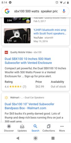 Sbx100 500 watts speaker subwoofer new