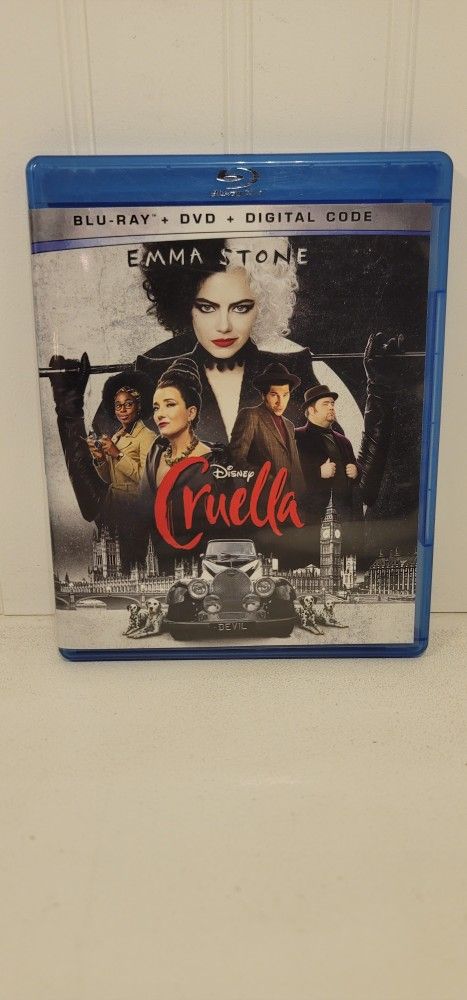 5 DISNEY BLU RAY MOVIE. CRUELLA BLU RAY ONLY. NO DIGITAL. $5 OR TRADE FOR A MOVIE TITLE I DO NOT ALREADY OWN.