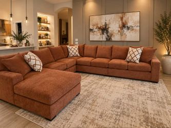 four pc. Custom made this beautiful sectional. Made USA