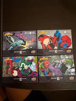 Upper Deck Marvel Spider-Man Battle Time Cards Set of 4