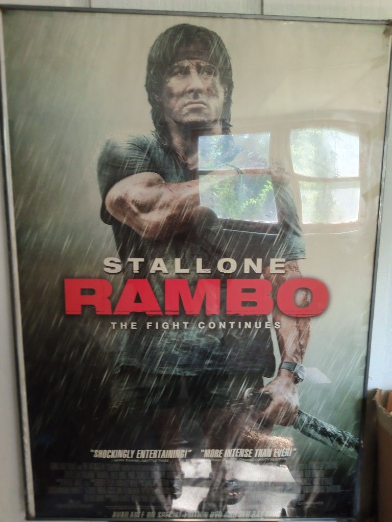 Rambo Framed Movie Theater Poster