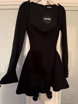 Babyboo Fashion Black Long Sleeve Mini Dress