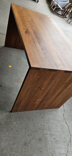 $300 Custom Solid Walnut Waterfall Desk / Console Table - Excellent Condition