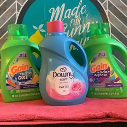 2-Gain Detergent 88oz 1-Downy Fabric Softener 88oz All For $30