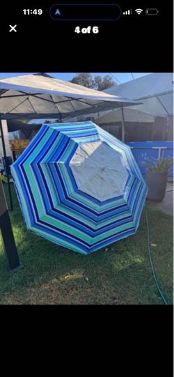 Large Striped Beach Umbrella