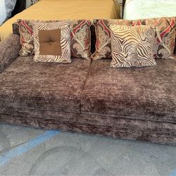 Brown Sofa W/Pillows