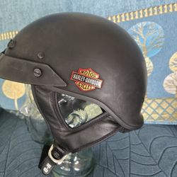 HARLEY DAVIDSON LOT- HALF HELMET-  SKULL CAP- NECK GAITOR -GOGGLES -GLOVES AND MORE 