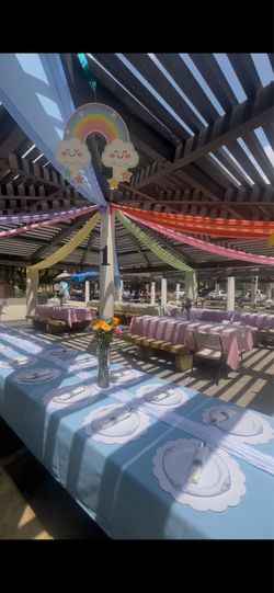 Cloth table cover and draping