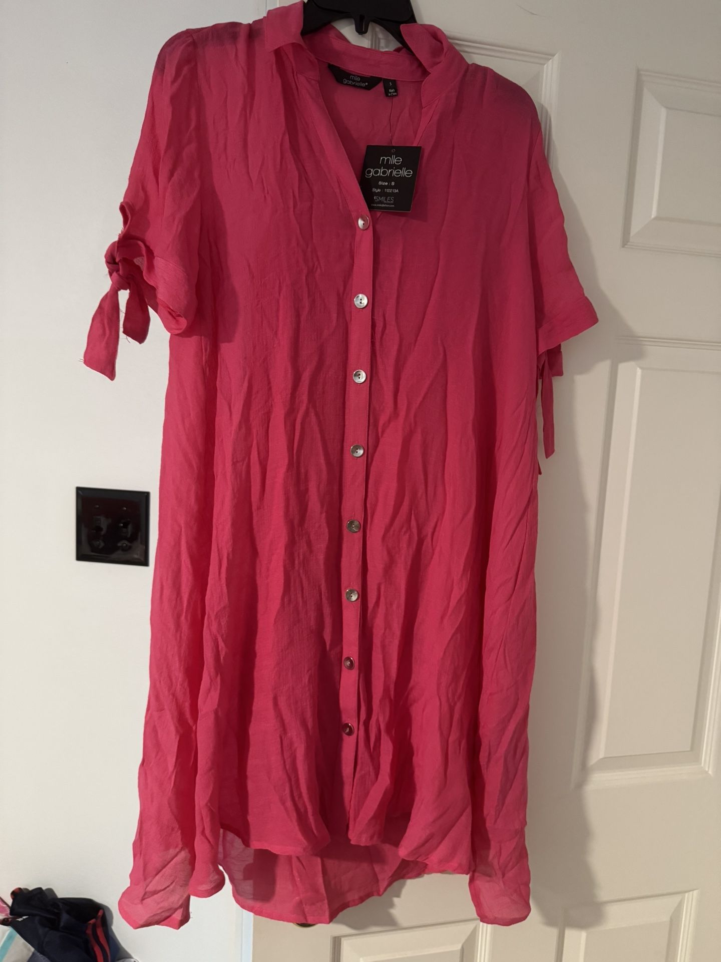New Womens Size Small Pink Mlle Gabrielle Slip Dress 