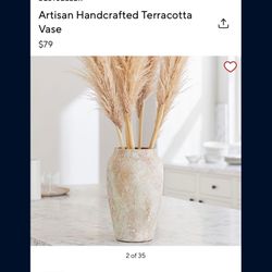 Pottery Barn Artisan Handcrafted Vase 14.5 Inches 