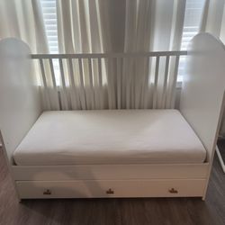 IKEA GONATT Convertible Crib + Naturepedic Organic Mattress