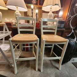 Pair of Counter height stools $45 ea
Creamy white with weaved seats