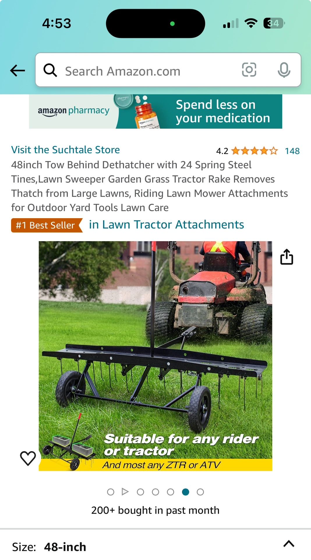 SUCHTALE Tire Tow Dethatcher 40”/48”