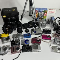 25 Camera Bundle FOR PARTS ONLY. DAMAGED