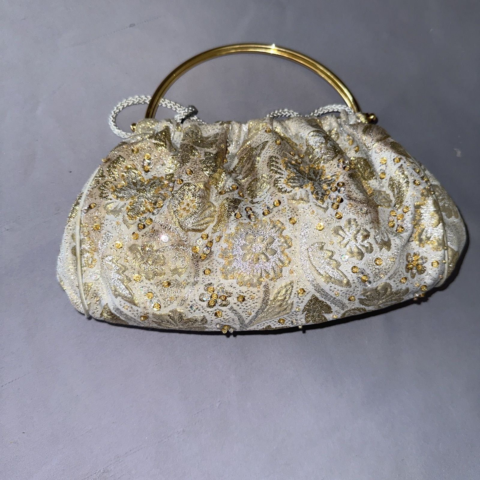 Vintage Kate Landry Small Evening Bag/clutch With Metal Gold Design Closure