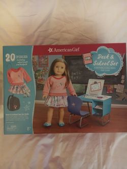 American Girl Doll Desk and School Set NIB