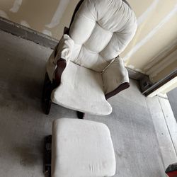 Rocking Chair With Leg Rest/ Ottoman