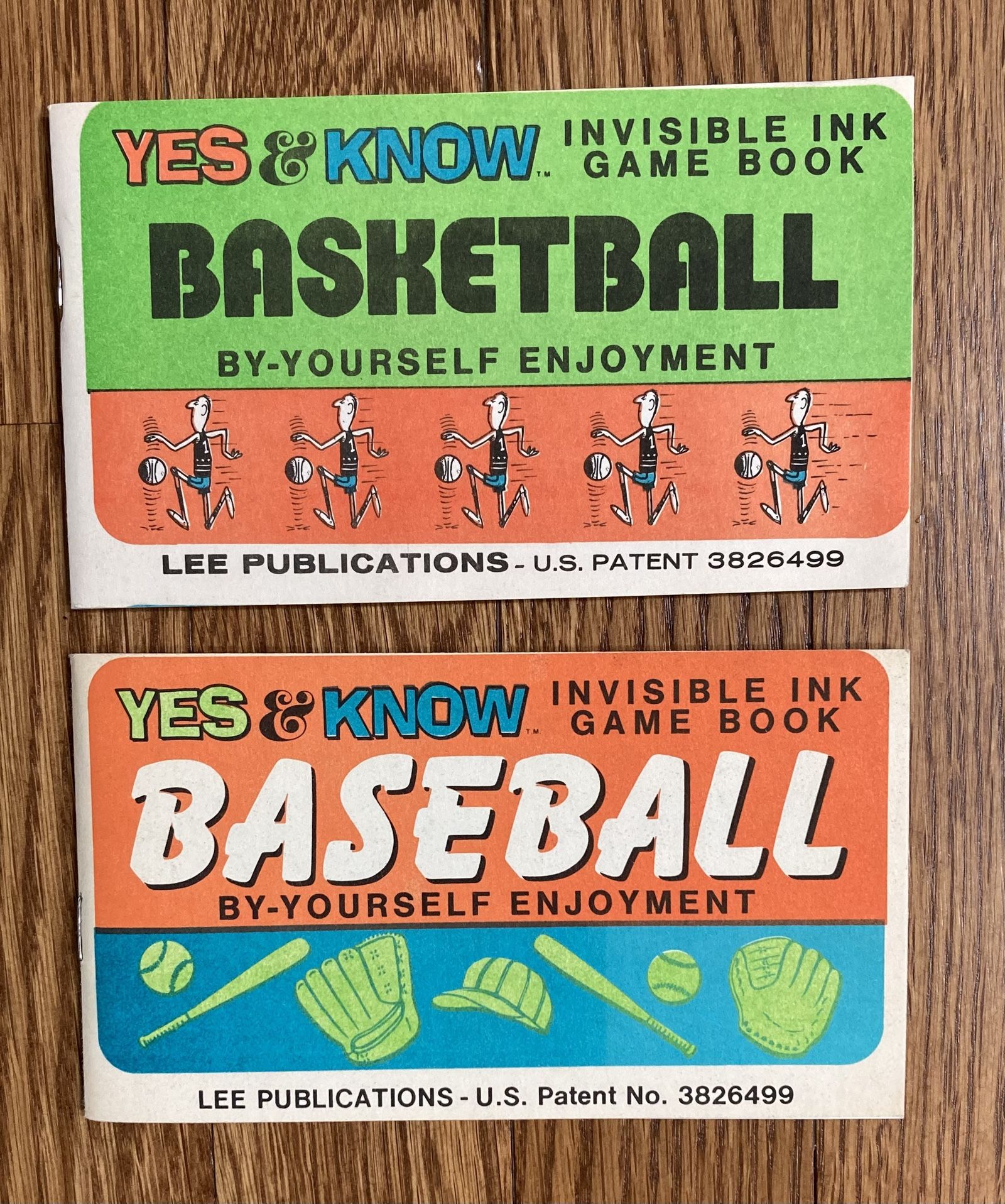 Vintage 1970’s Baseball And Basketball Invisible Ink Game Books.