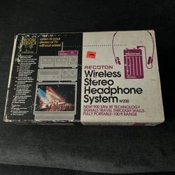 Recoton W200 Wireless Universal Stereo Headphone System New Open Box