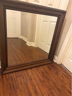 Large Mirror with Solid Wood Frame