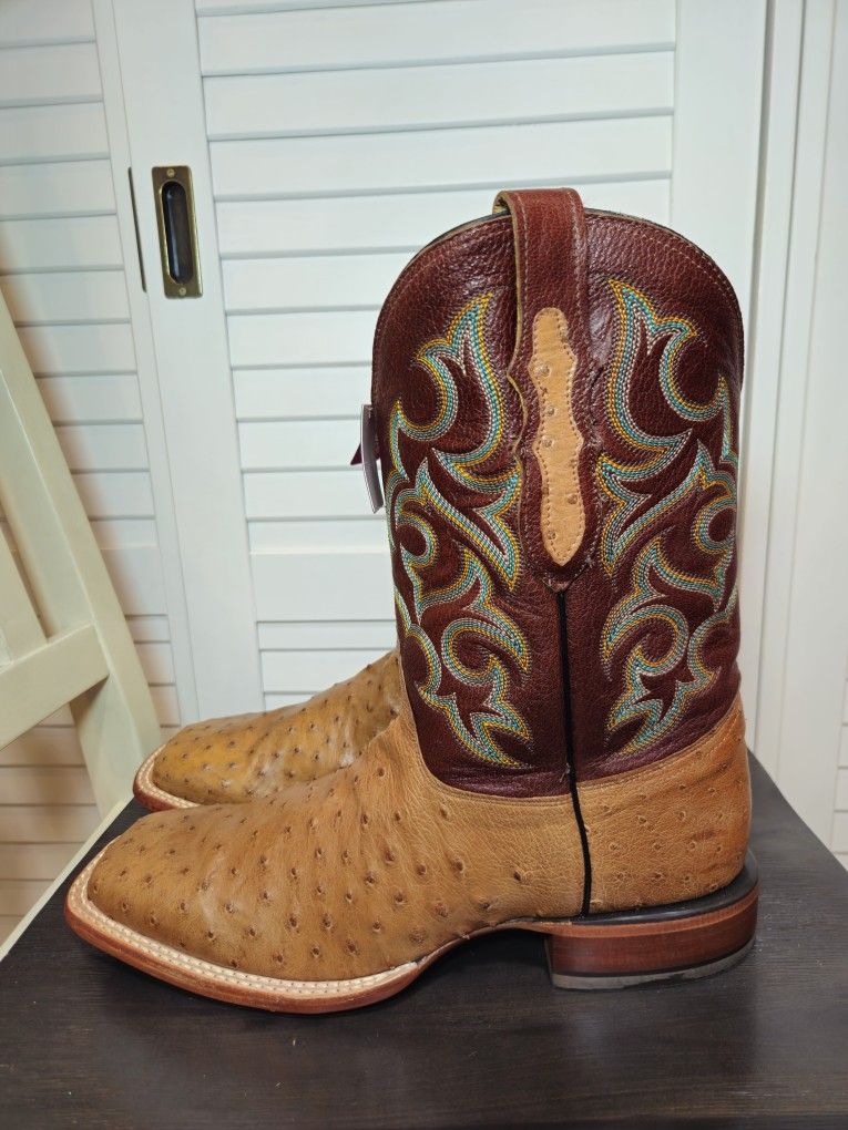 Justin Boots Full Quill Ostrich Western Boots 8516 Men's Size 12 D