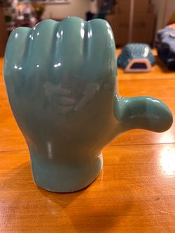 New Ashland Teal Ceramic Fist Hand Mug