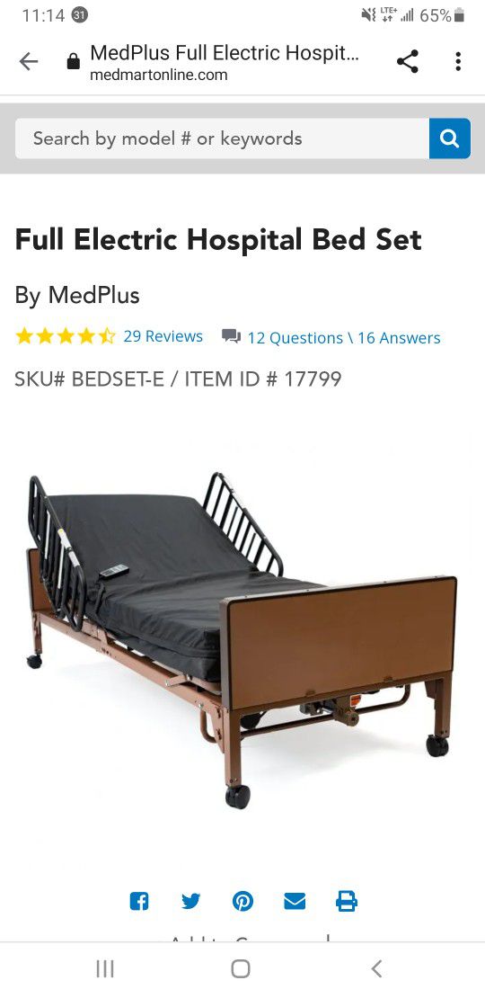 FULL ELECTRIC HOSPITAL BED