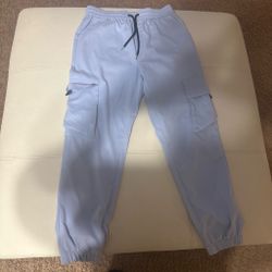 Light Blue Cargo Jogger Pants