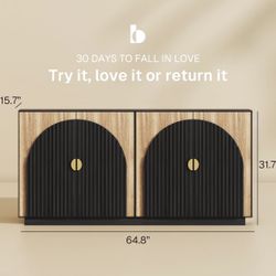 Striated Buffet Cabinet with Storage