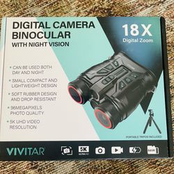 Vivitar Digital Camera Binoculars 18X Zoom With Night Vision plus Accessory Kit