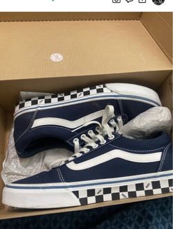 Blue vans shoes check sidewall size 7.5