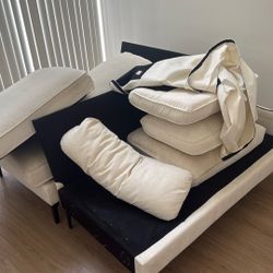 Beige L-Shaped Couch