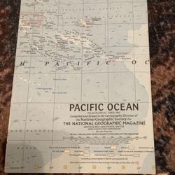 Vintage April 1963 National Geographic Magaizne Map Vintage Pacific Ocean