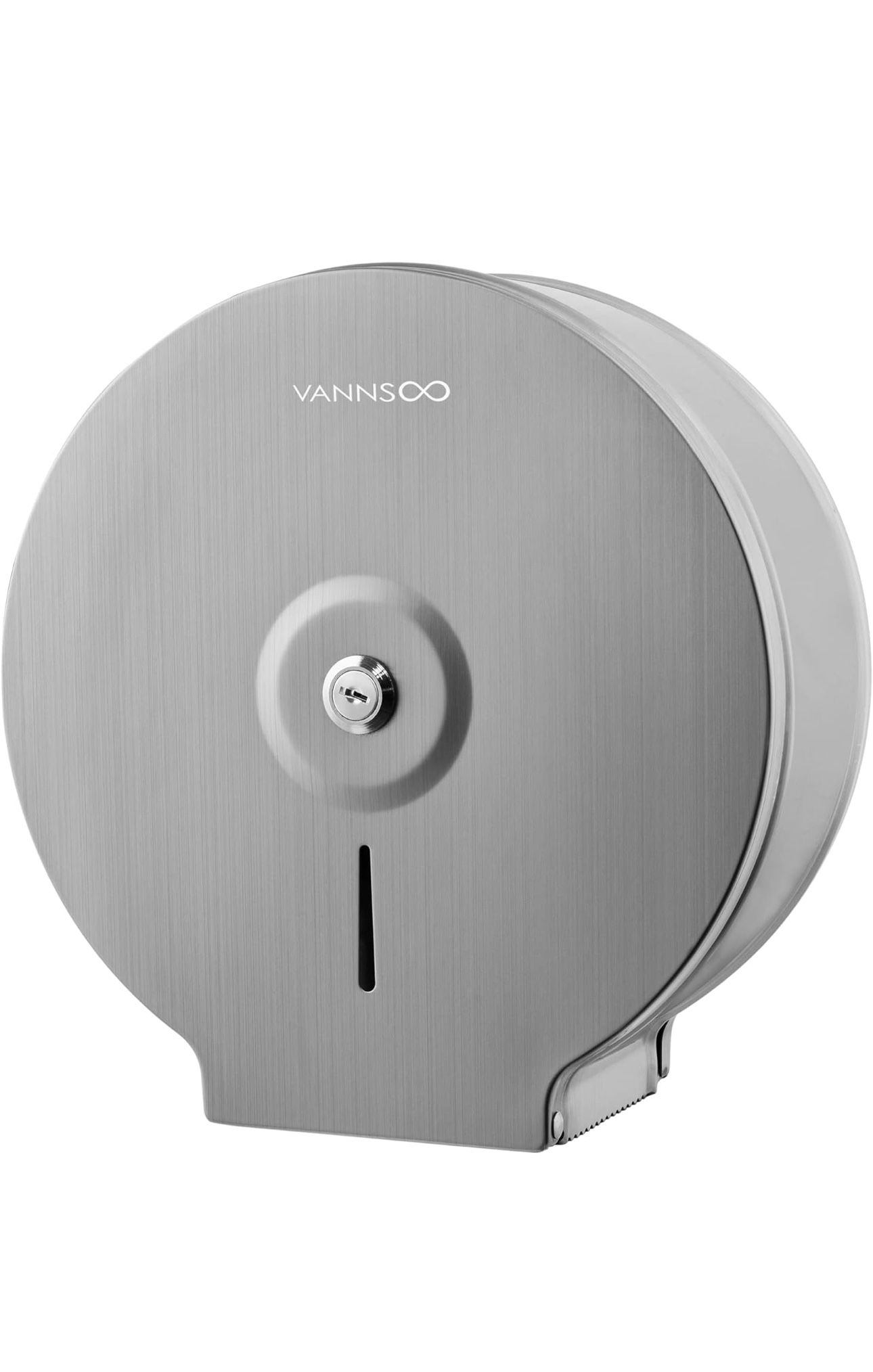 Commercial Jumbo Toilet Paper Dispenser, Wall Mount Stainless Steel 9 Inch Roll Toilet Paper Holder Bath Tissue Dispenser Lock Key (Brushed)