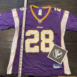 Minnesota Vikings Adrian Peterson Reebok Throwback Jersey WOMENS Size Large