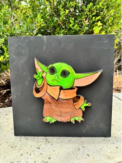Grogu The Child Resin Wood Art