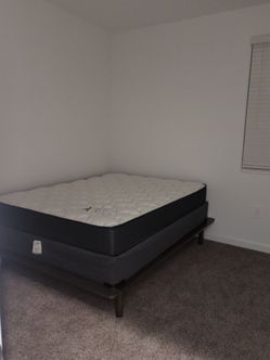 Queen size bed with frame