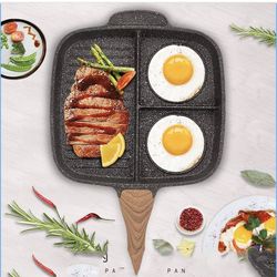 3-in-1 Nonstick Breakfast Pan – Maifan Stone Steak & Egg Frying Pan
