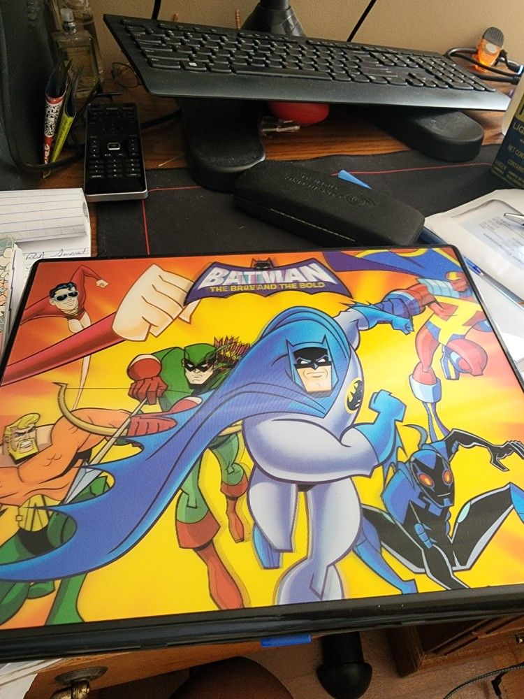 Batman The Brave and the Bold Learning Laptop Bilingual Oregon Scientific,excellent Working Condition