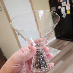 Martini Glasses with sparkly bottoms