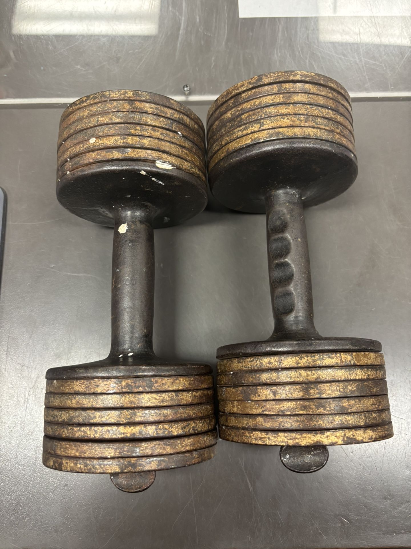 Worlds First Plate Loaded Dumbbell Set by George F Jowett Super RARE ( Read The Description)