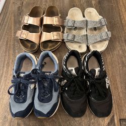 New Balance And Birkenstock Little Girl Sneakers And Sandals Size 1.5-2